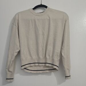 Splendid Ivory Sweater with Black Accents
